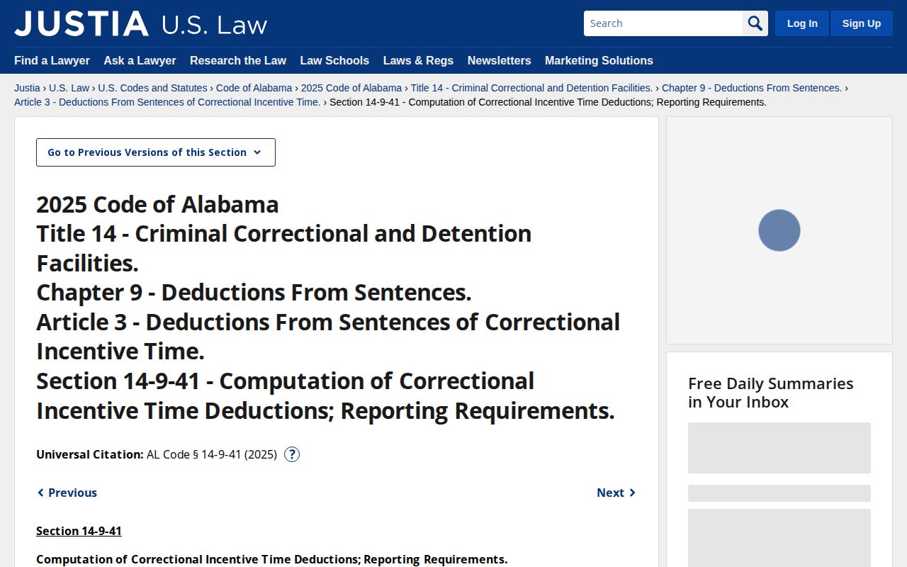 Marengo County projected release date Alabama correctional incentive time statute
