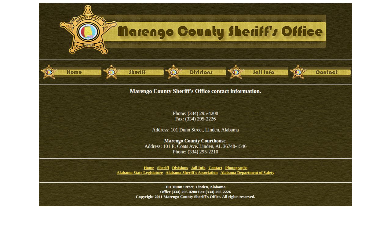 Marengo County Detention Center release records contact page