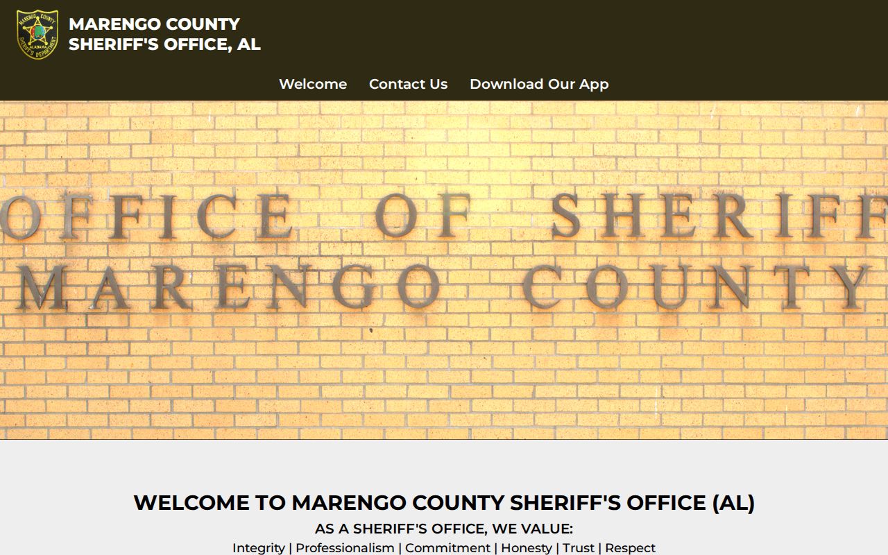 Marengo County sheriff OCV web app